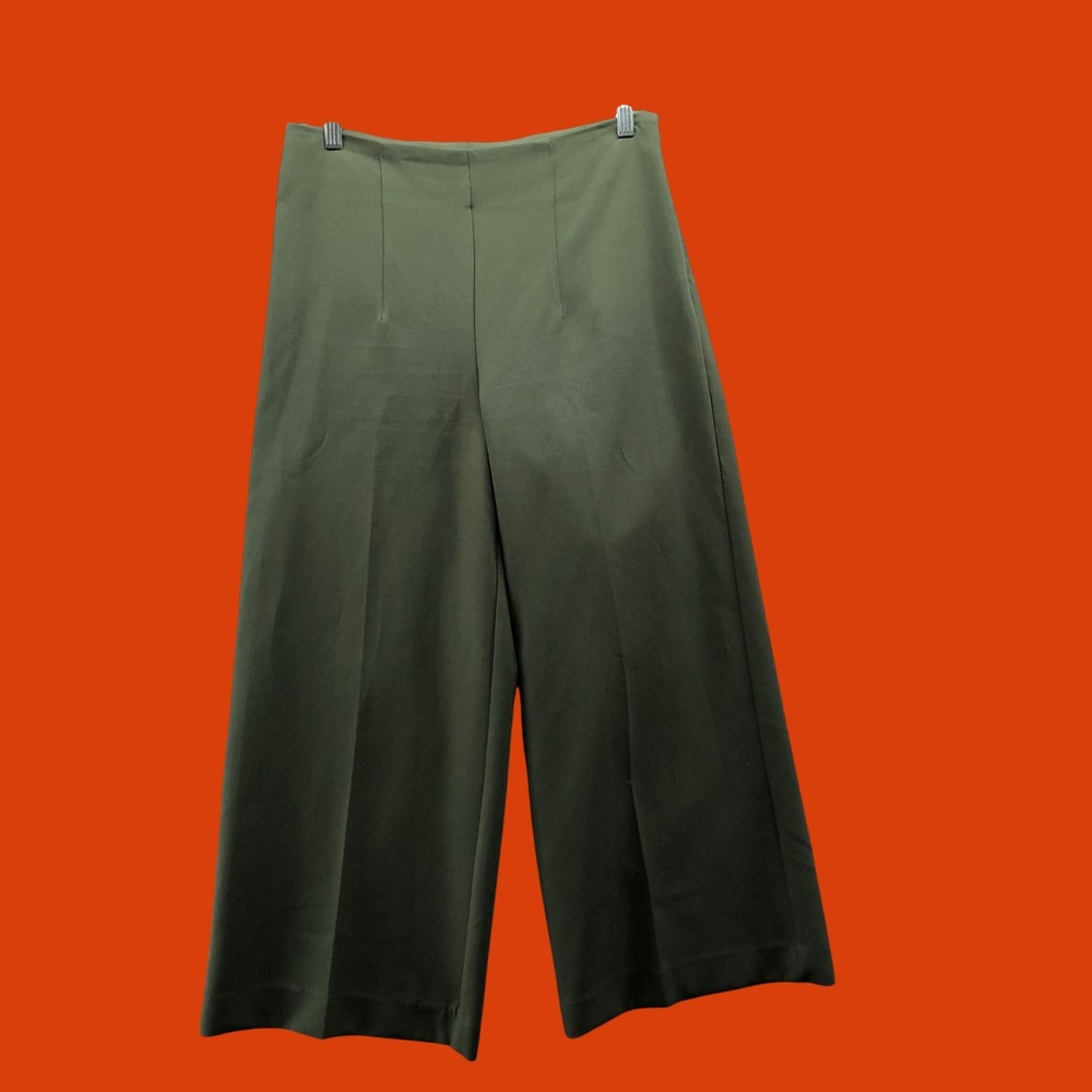 Joie Olive Green High Waisted Wide Leg Cropped Pants Culottes Trousers Womens 6
